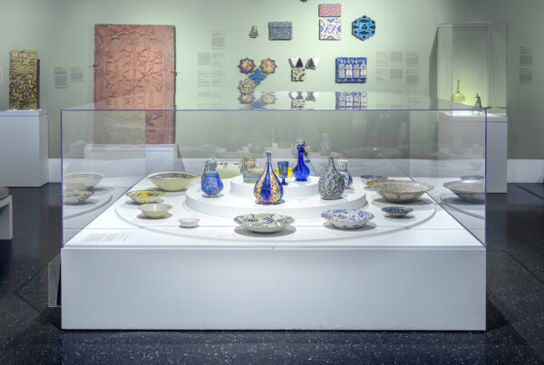 SmallCorp case, Installation view, Arts of Asia and the Islamic World, 2022. Brooklyn Museum.