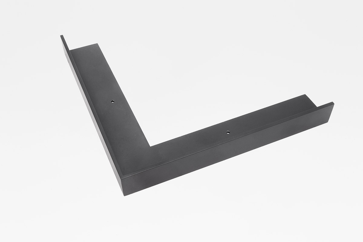TF10 welded aluminum floater frame corner sample in black