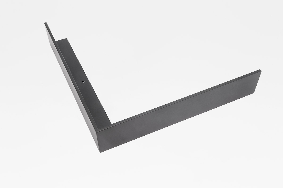 TF15 welded aluminum floater frame corner sample in black