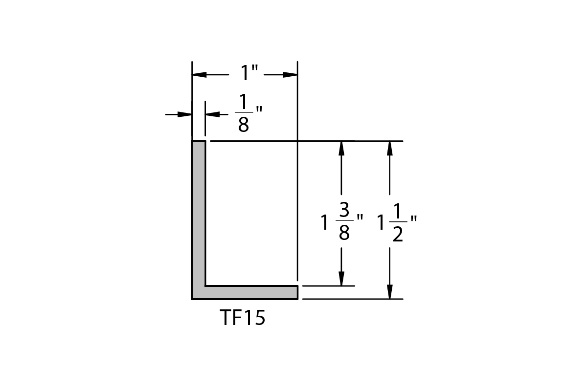 Welded Aluminum Picture Frame TF15 Profile Drawing