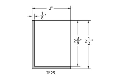 Welded Aluminum Picture Frame TF25 Profile Drawing