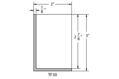 Welded Aluminum Picture Frame TF30 Profile Drawing