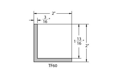 Welded Aluminum Picture Frame TF60 Profile Drawing