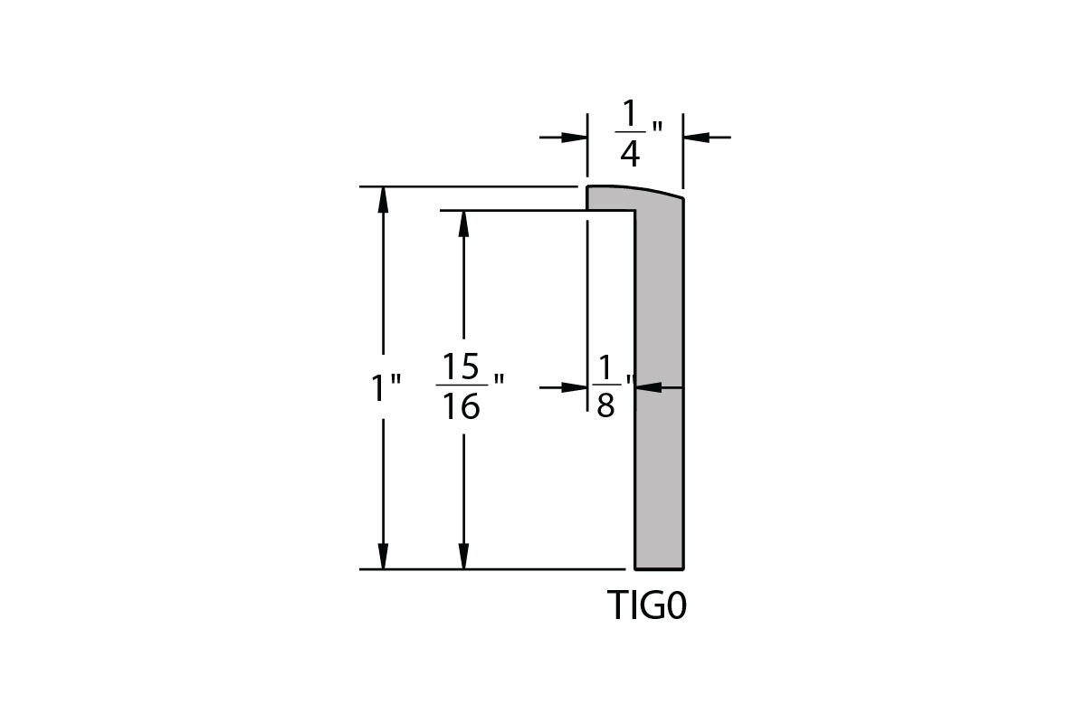 Welded Aluminum Picture Frame TIG0 Profile Drawing