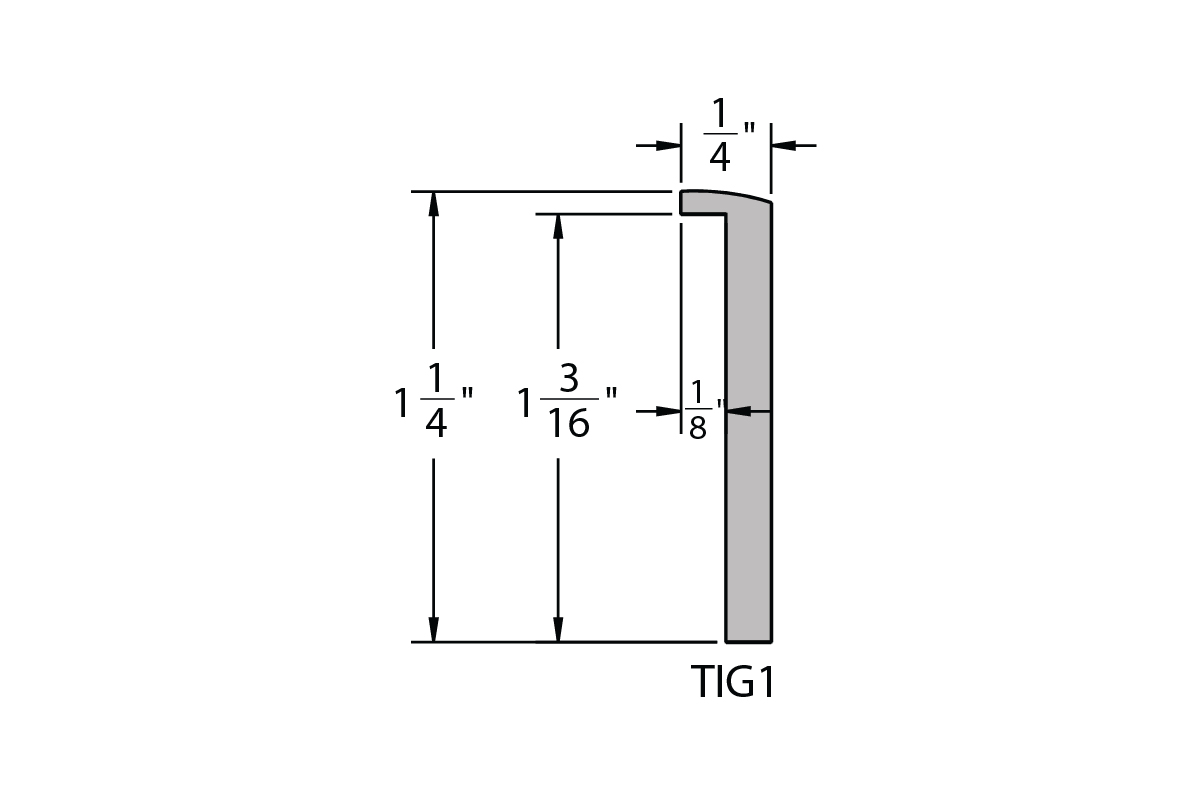 Welded Aluminum Picture Frame TIG1 Profile Drawing