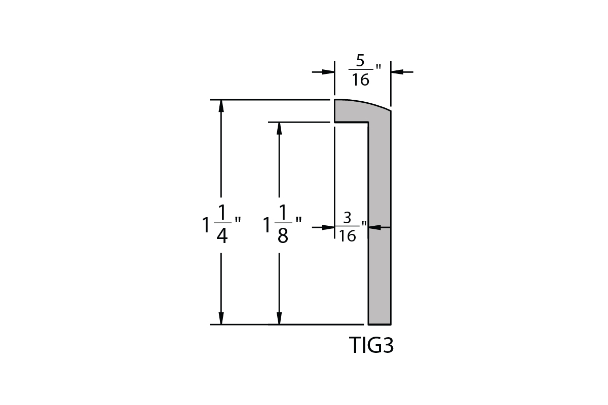 Welded Aluminum Picture Frame TIG3 Profile Drawing