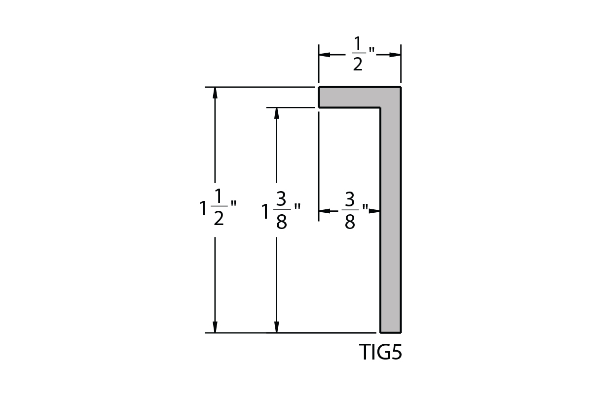 Welded Aluminum Picture Frame TIG5 Profile Drawing