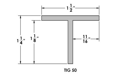 Welded Aluminum Picture Frame TIG50 Profile Drawing
