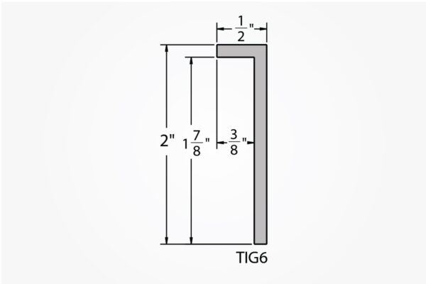 Welded Aluminum Picture Frame TIG6 Profile Drawing with Light Gray Background