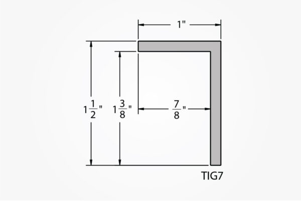 Welded Aluminum Picture Frame TIG7 Profile Drawing with Light Gray Background