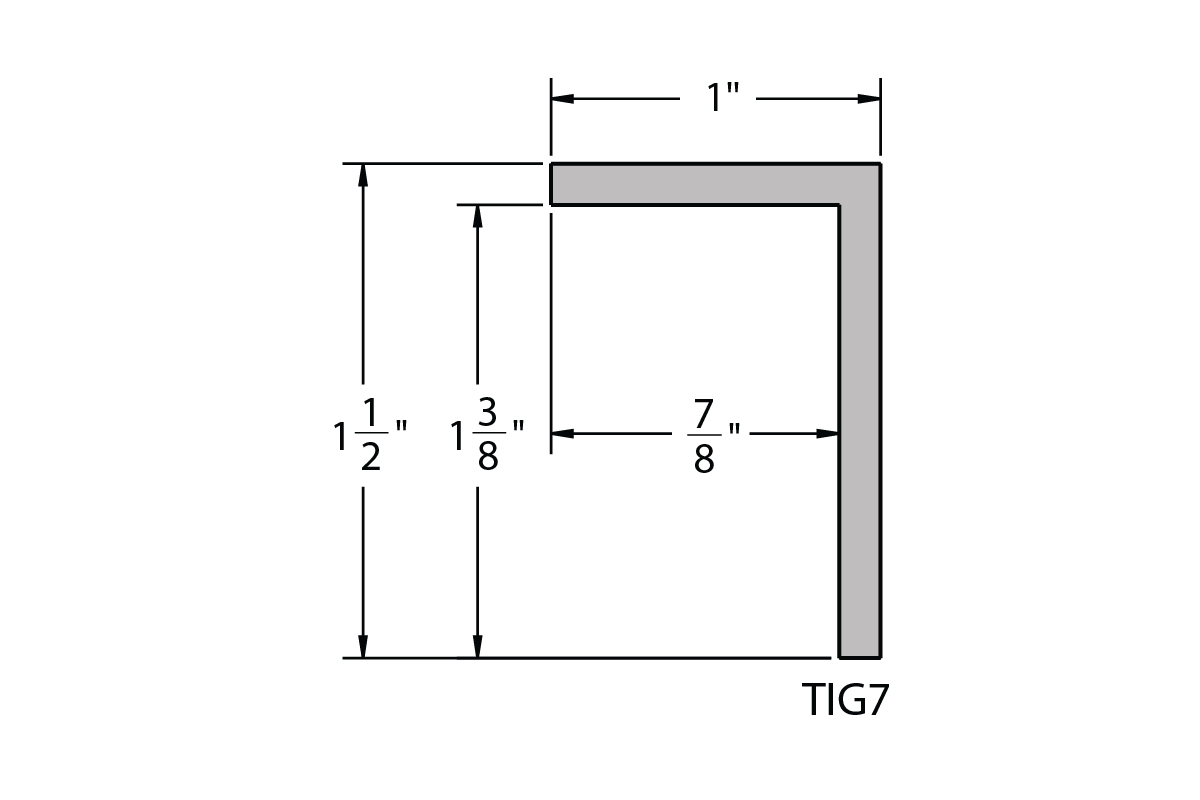 Welded Aluminum Picture Frame TIG7 Profile Drawing