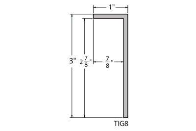 Welded Aluminum Picture Frame TIG8 Profile Drawing