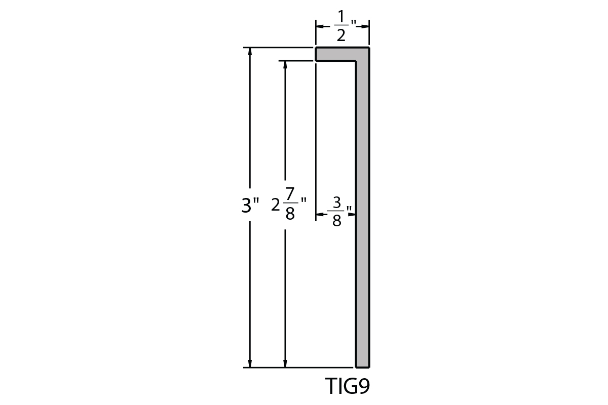 Welded Aluminum Picture Frame TIG9 Profile Drawing