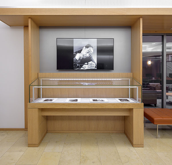 SmallCorp table case at Yale University Art Gallery